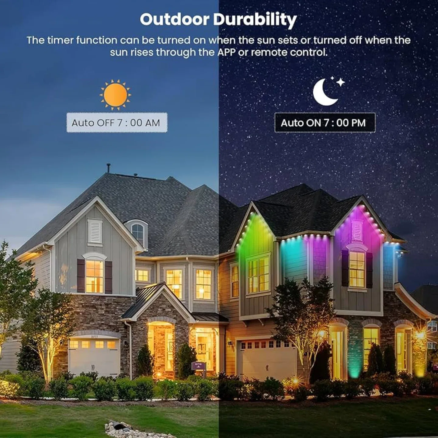 Permanent Outdoor Lights, 100Ft IP67 Waterproof Smart RGB image indicator(3)