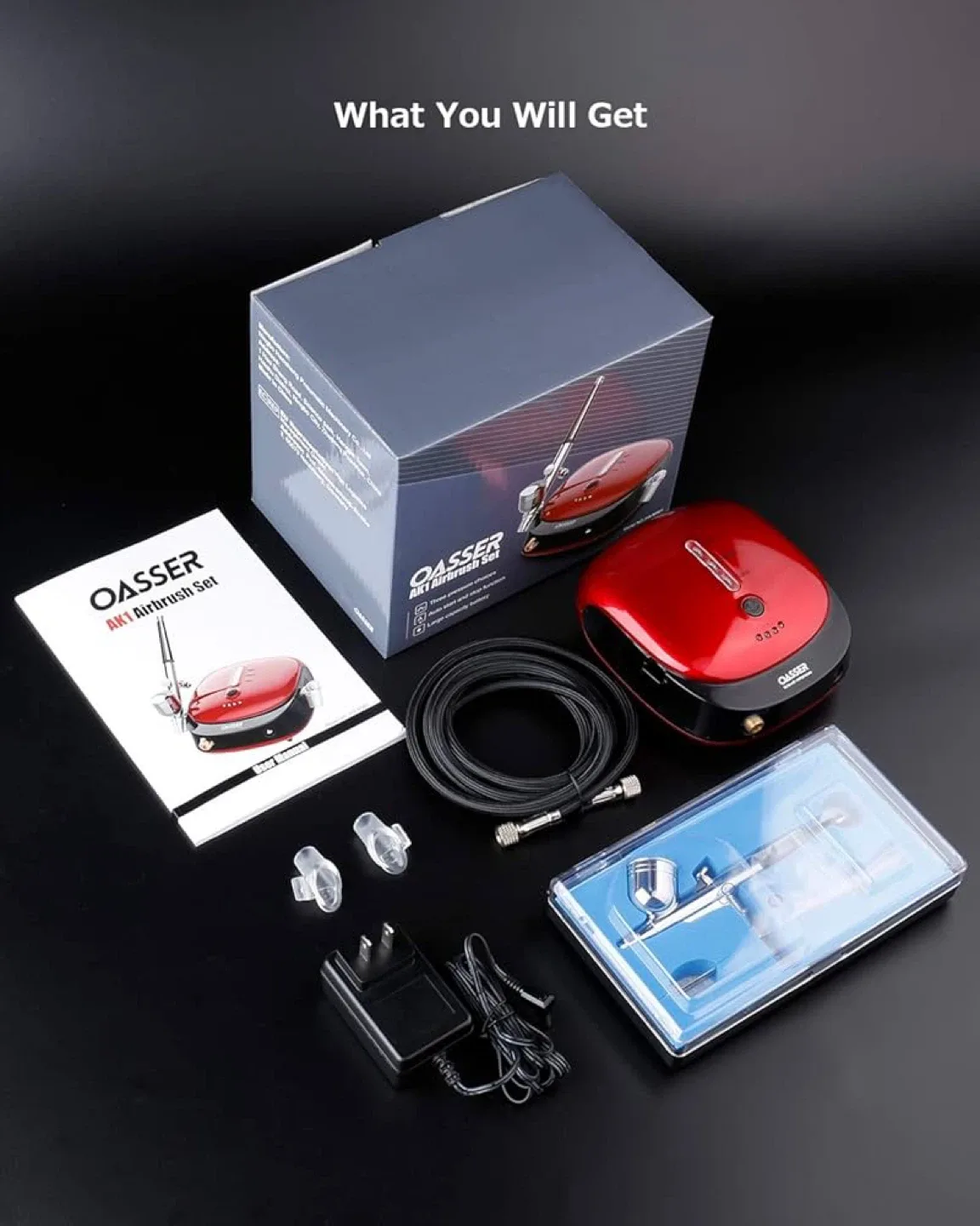 Oasser AK1 Airbrush with Air Compressor Set image indicator(5)