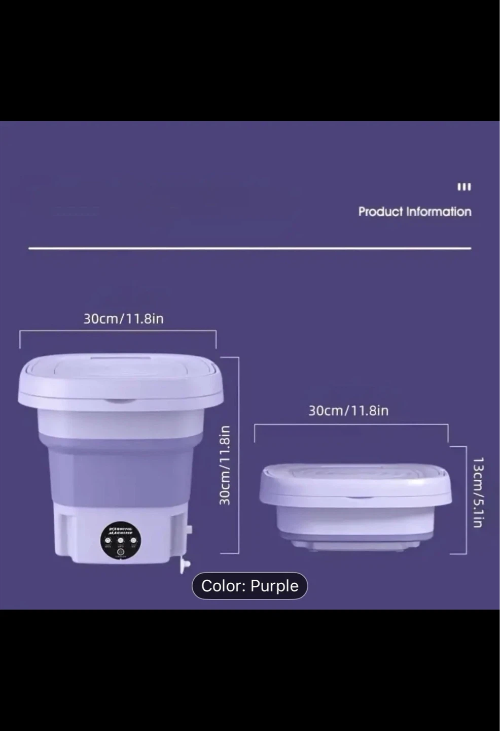 Folding Mini Washing Machine - Purple - photo 3