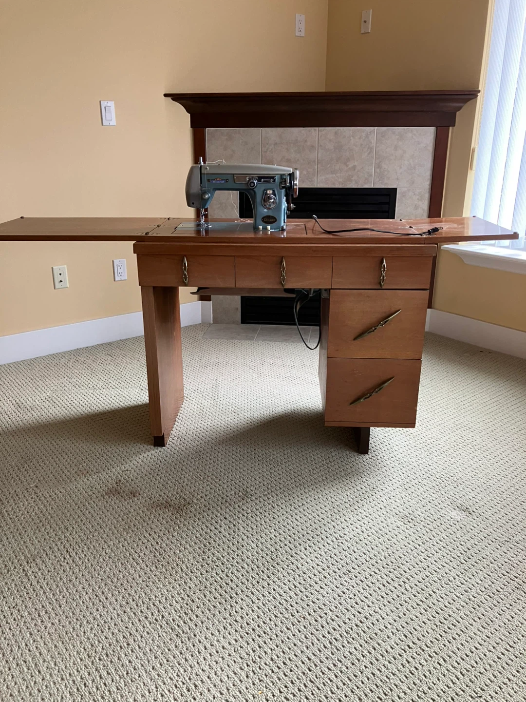 Vintage Deluxe Zig Zag Sewing Machine with Cabinet