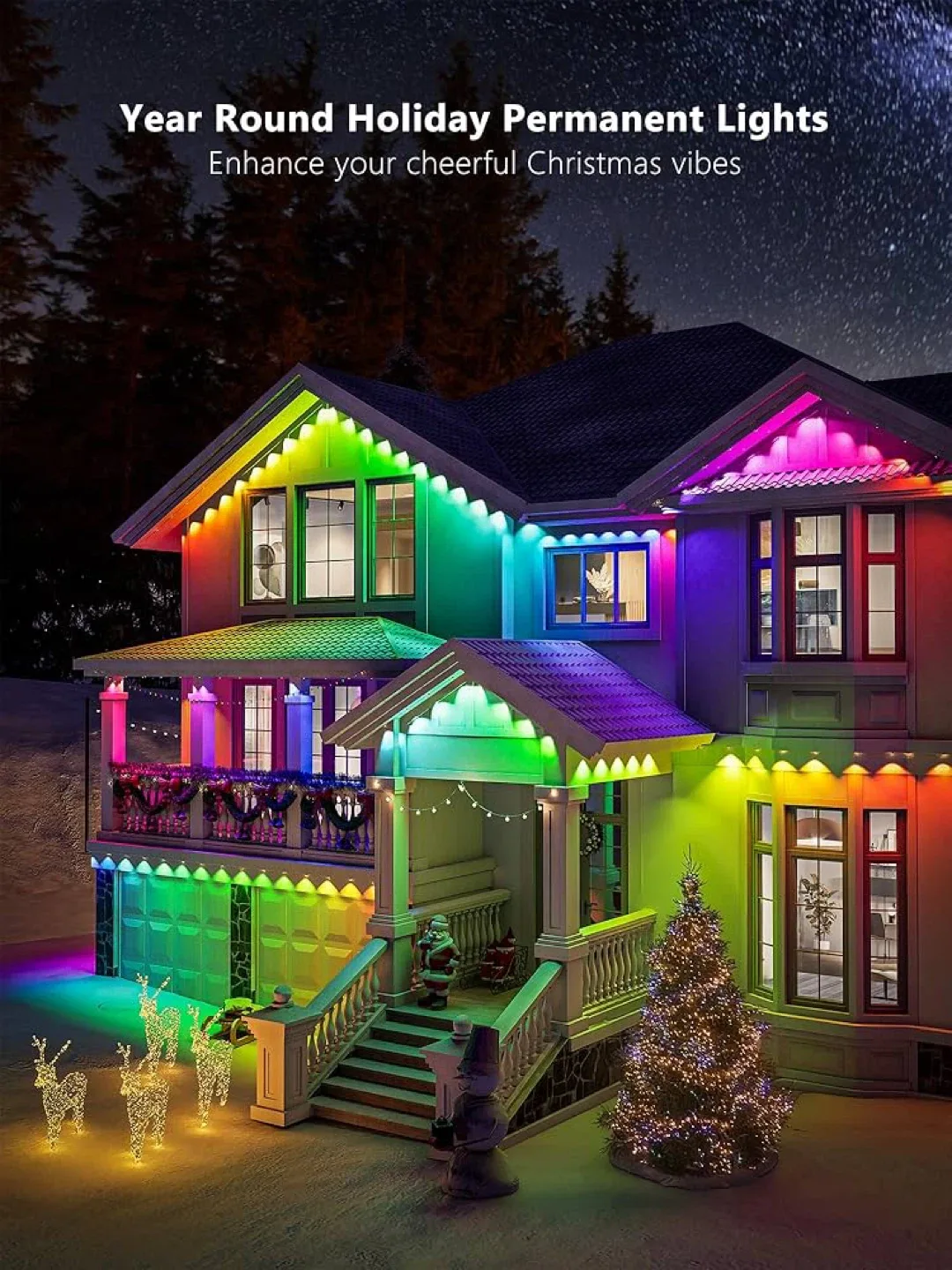 BrizLabs RGB Smart Permanent Outdoor Lights 100ft thumbnail