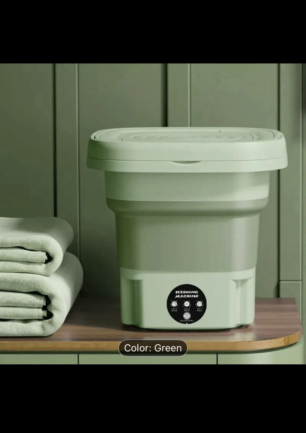 Portable Folding Washing Machine - Green - photo 2