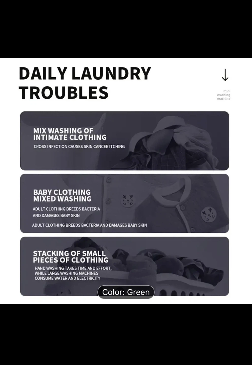 Portable Folding Washing Machine - Green - photo 4