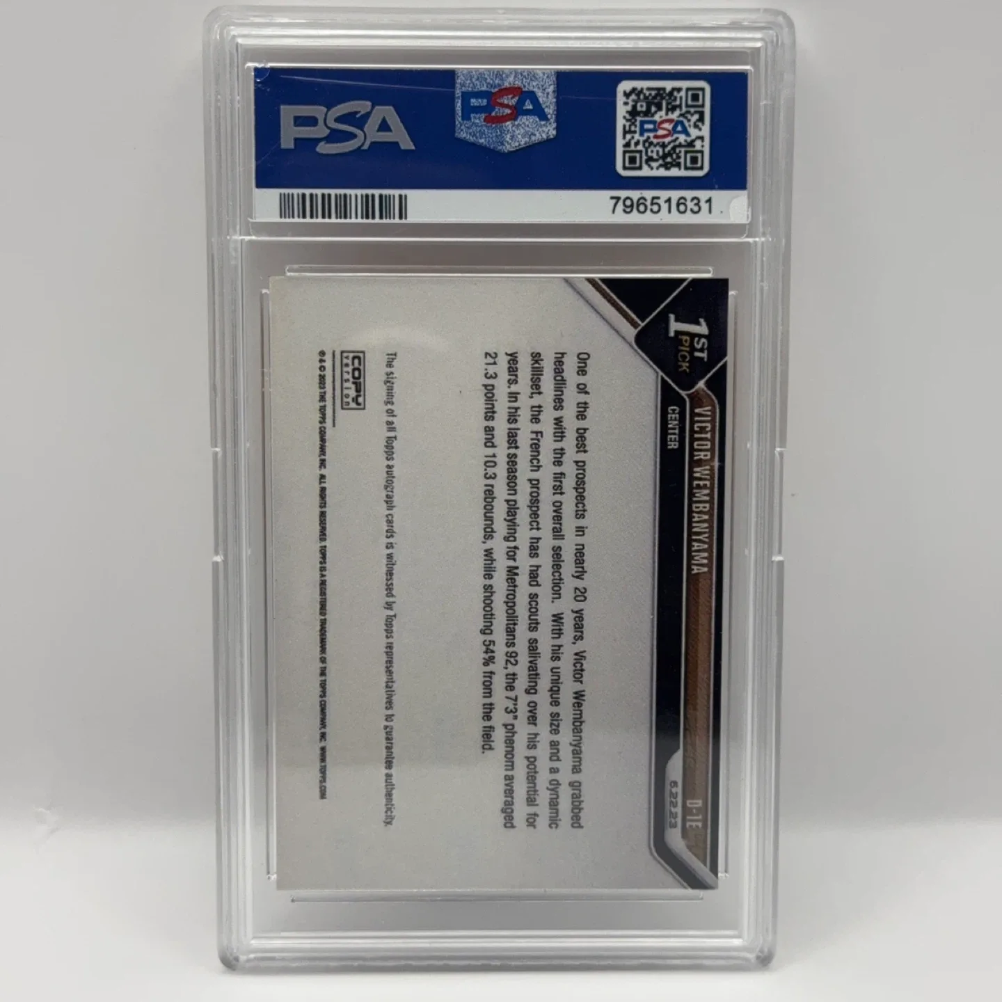 Victor Wembanyama 2023 Topps Now Draft Auto 1/1 image indicator(2)