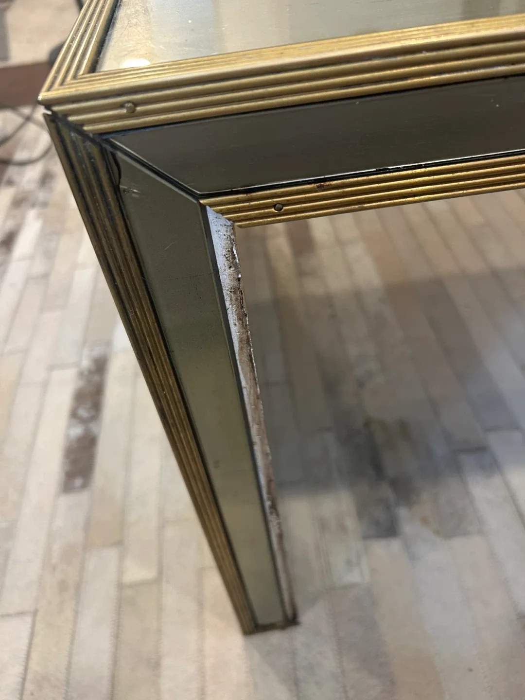 Art Deco Mirrored Brass Coffee Table image indicator(3)