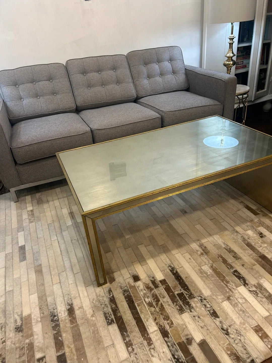 Art Deco Mirrored Brass Coffee Table image indicator(5)