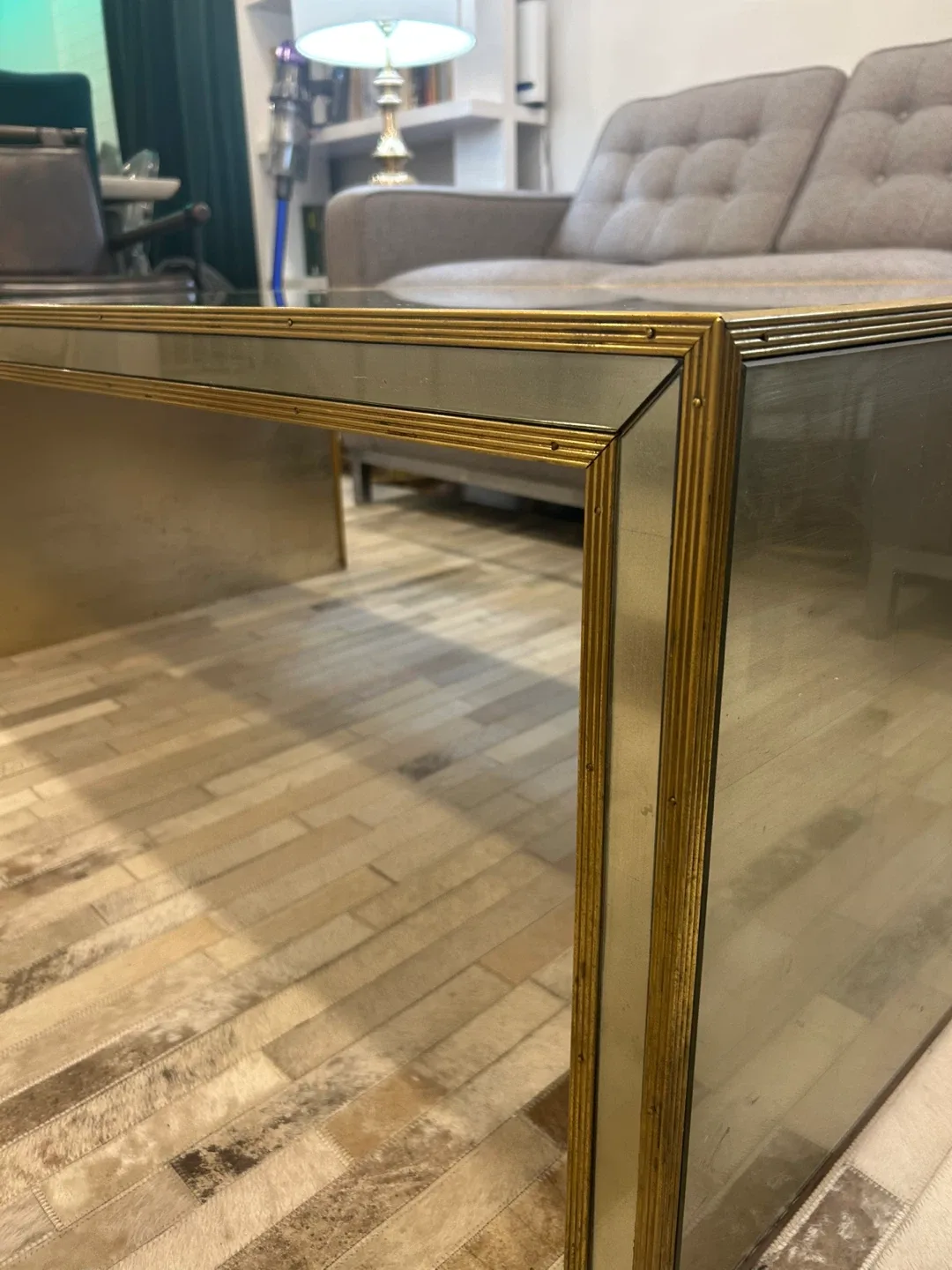 Art Deco Mirrored Brass Coffee Table image indicator(2)