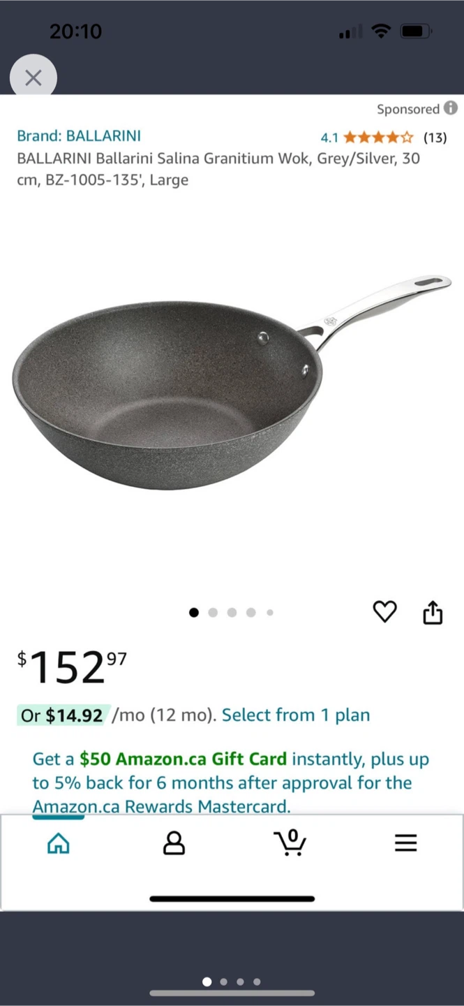 Ballarini Salina Granitium Wok - Grey/Silver, 30cm