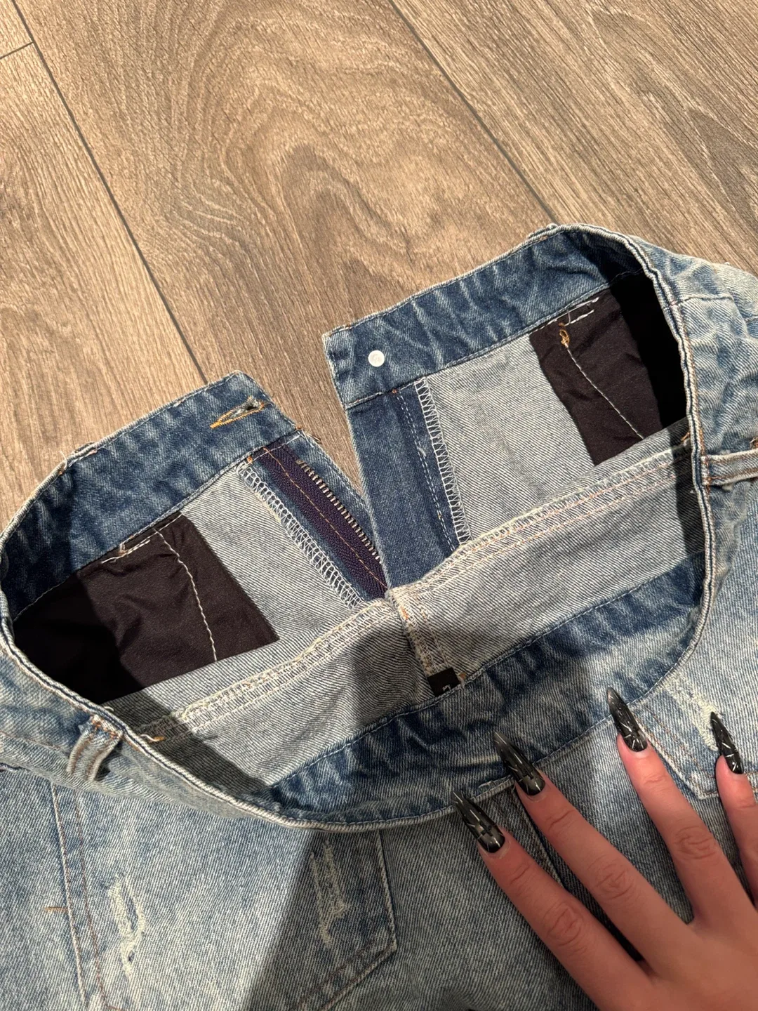 Denim Shorts with Lace Detail image indicator(6)