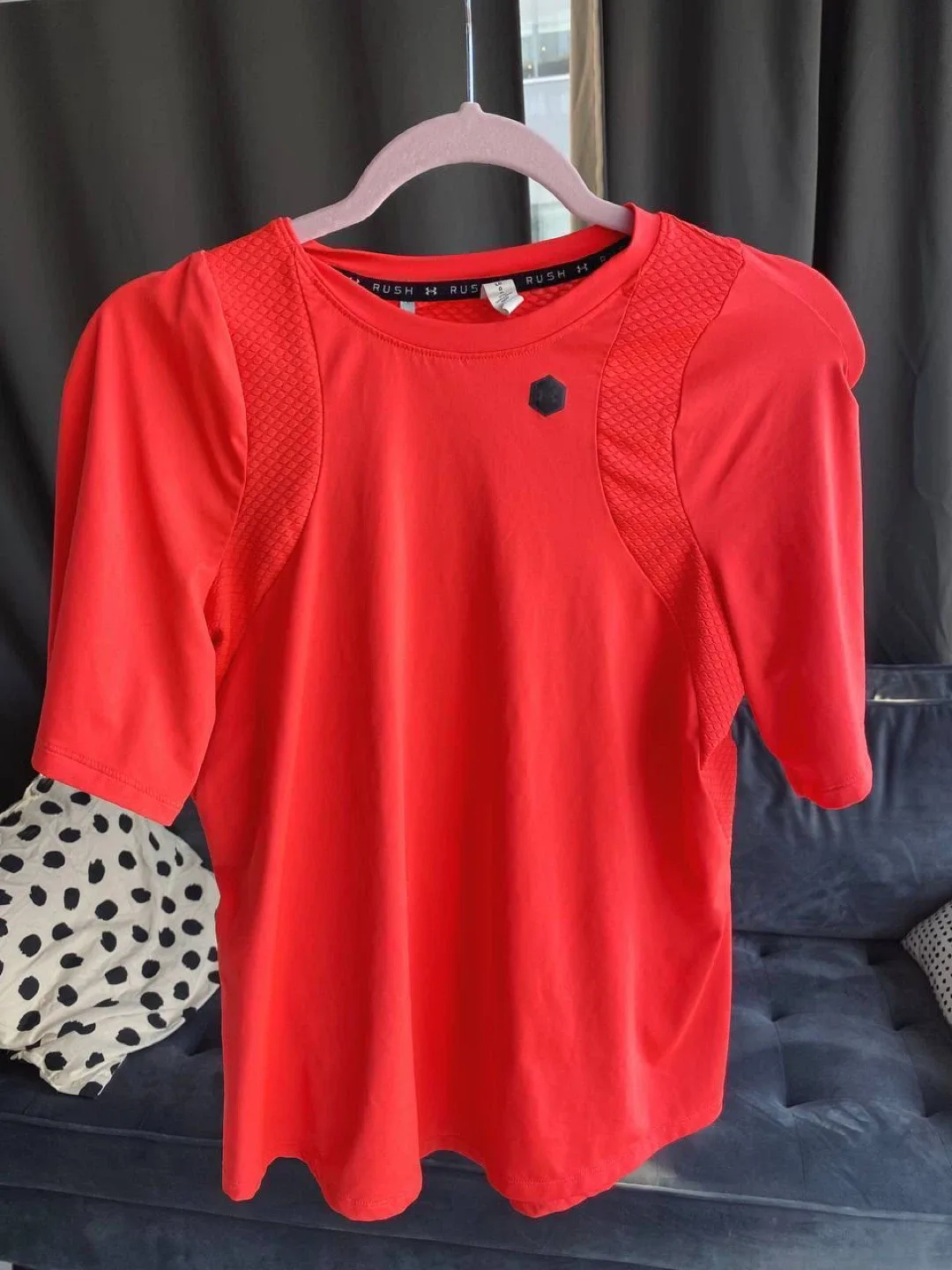 T-shirt rush top gray / orange L, Under Armour thumbnail