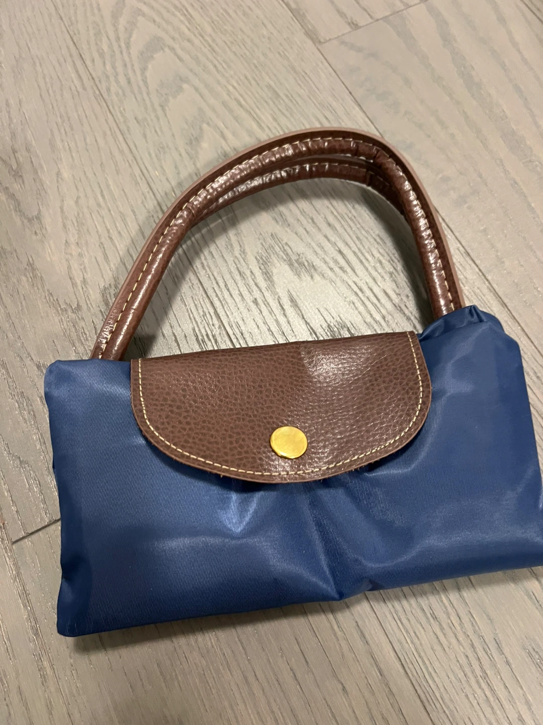 Blue Nylon Tote Bag
