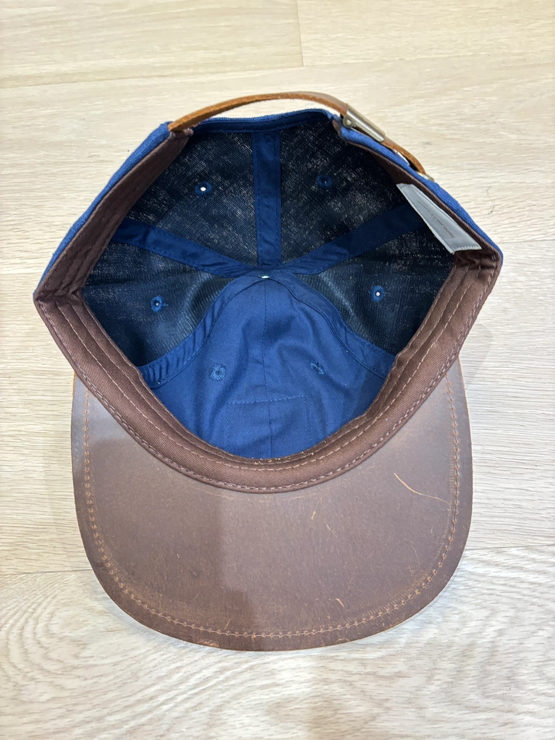 Aime Leon Dore Baseball Cap Chambray Leather Brim Adjustable Hat - photo 3