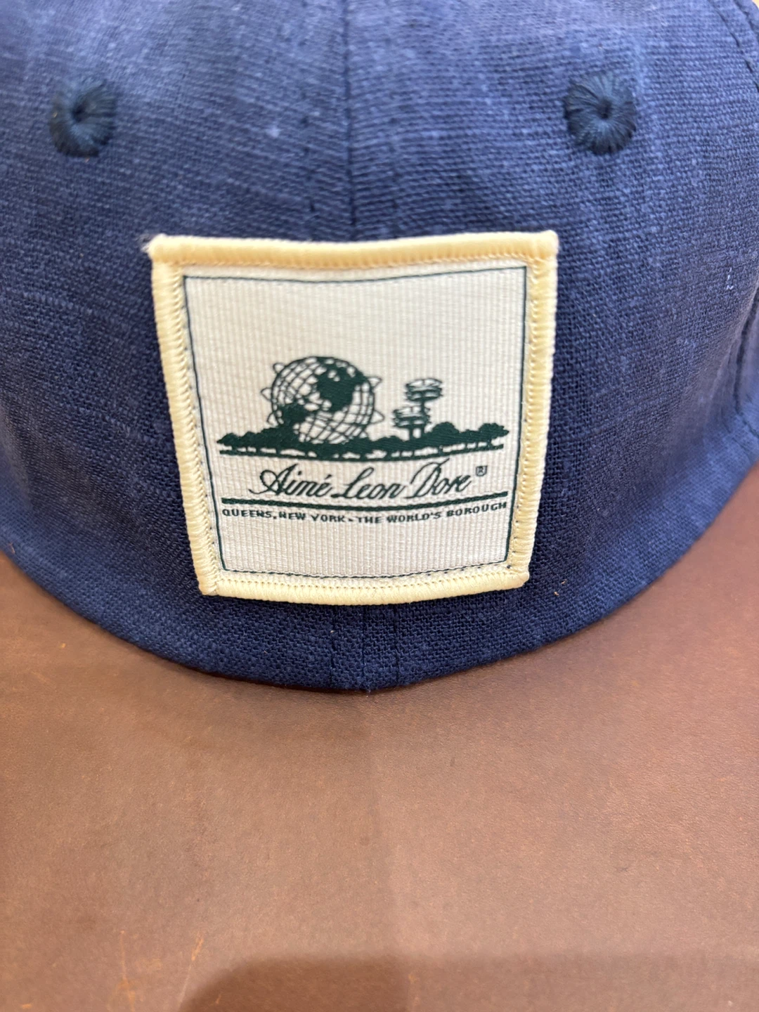 Aime Leon Dore Baseball Cap Chambray Leather Brim Adjustable Hat - photo 2