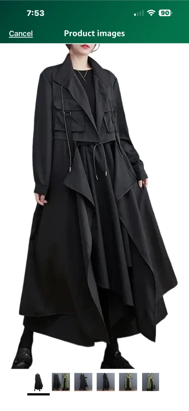 Black Kimono Style coat image indicator(2)