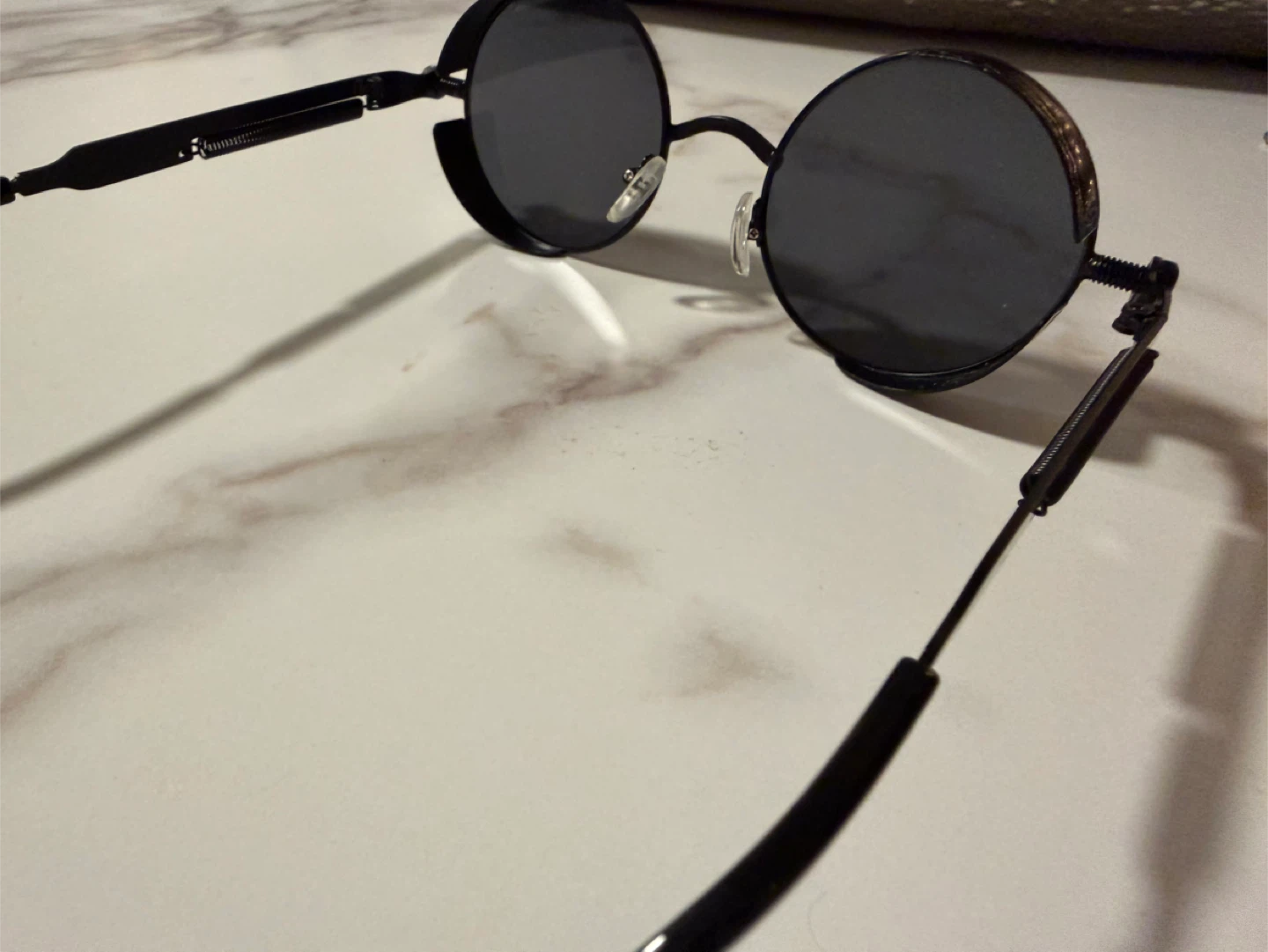 Black Round Steampunk Sunglasses - photo 3