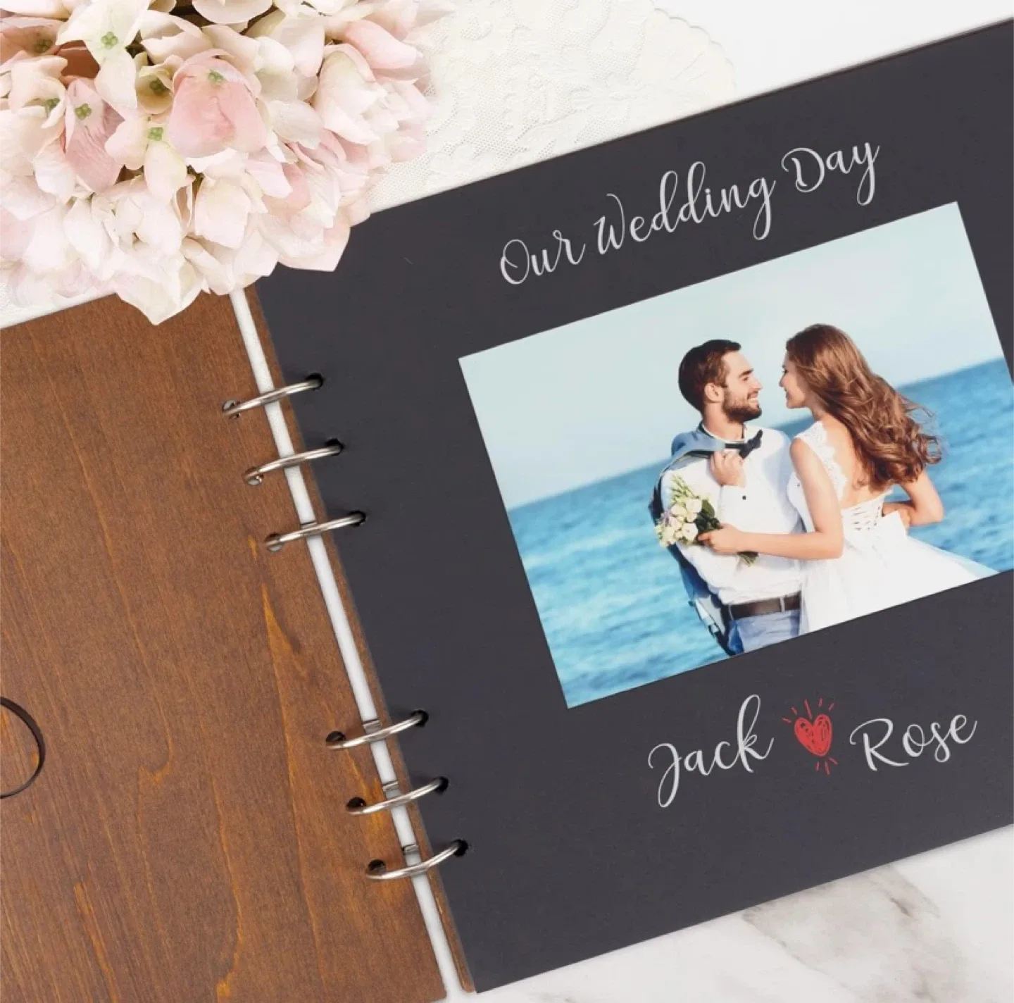 New Creawoo Wooden Wedding Guest Book, Table Sign and Pens image indicator(3)