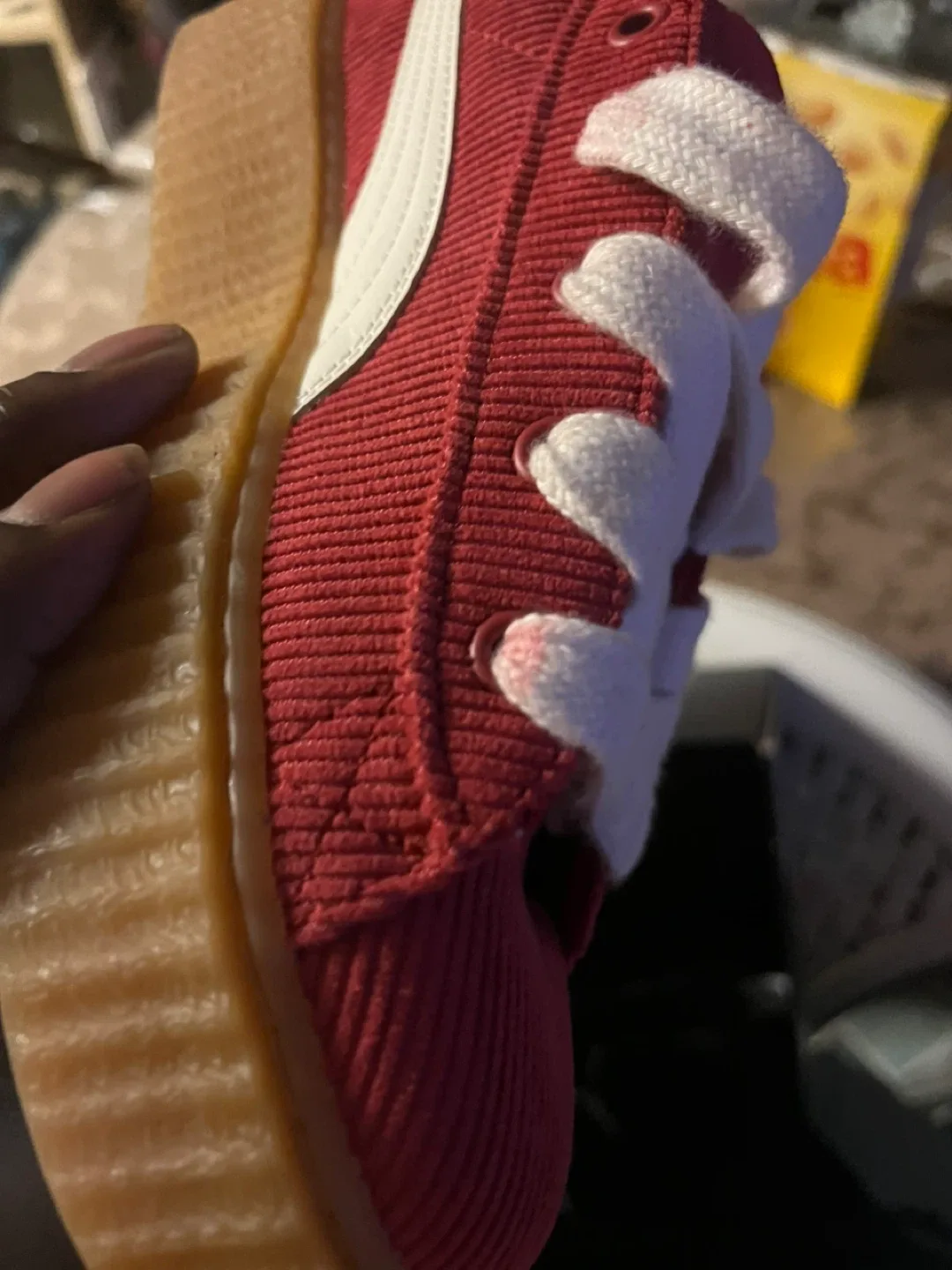 Puma x Fenty Red Corduroy Sneakers image indicator(2)