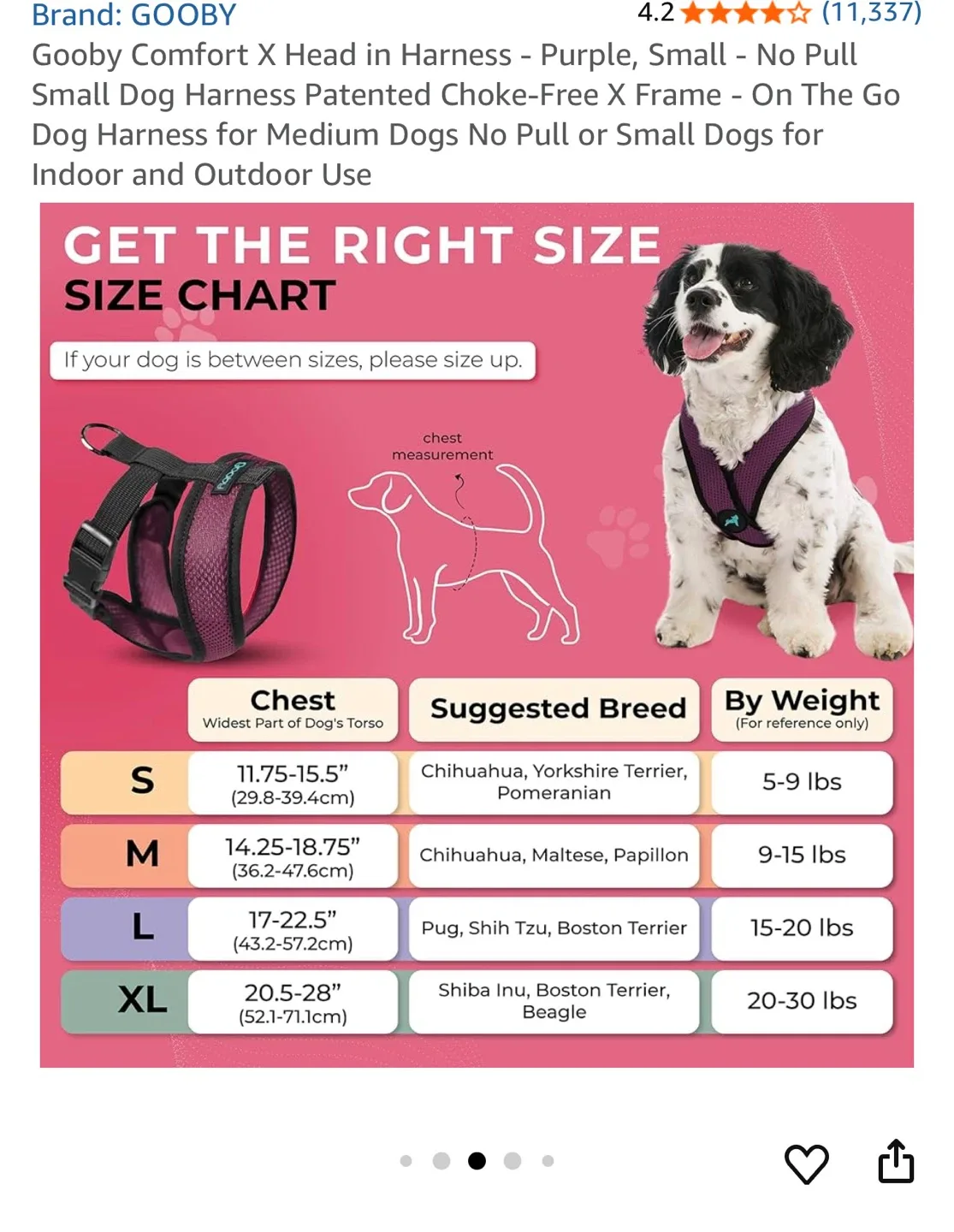 New! Gooby Comfort X Small Dog Harness - Purple