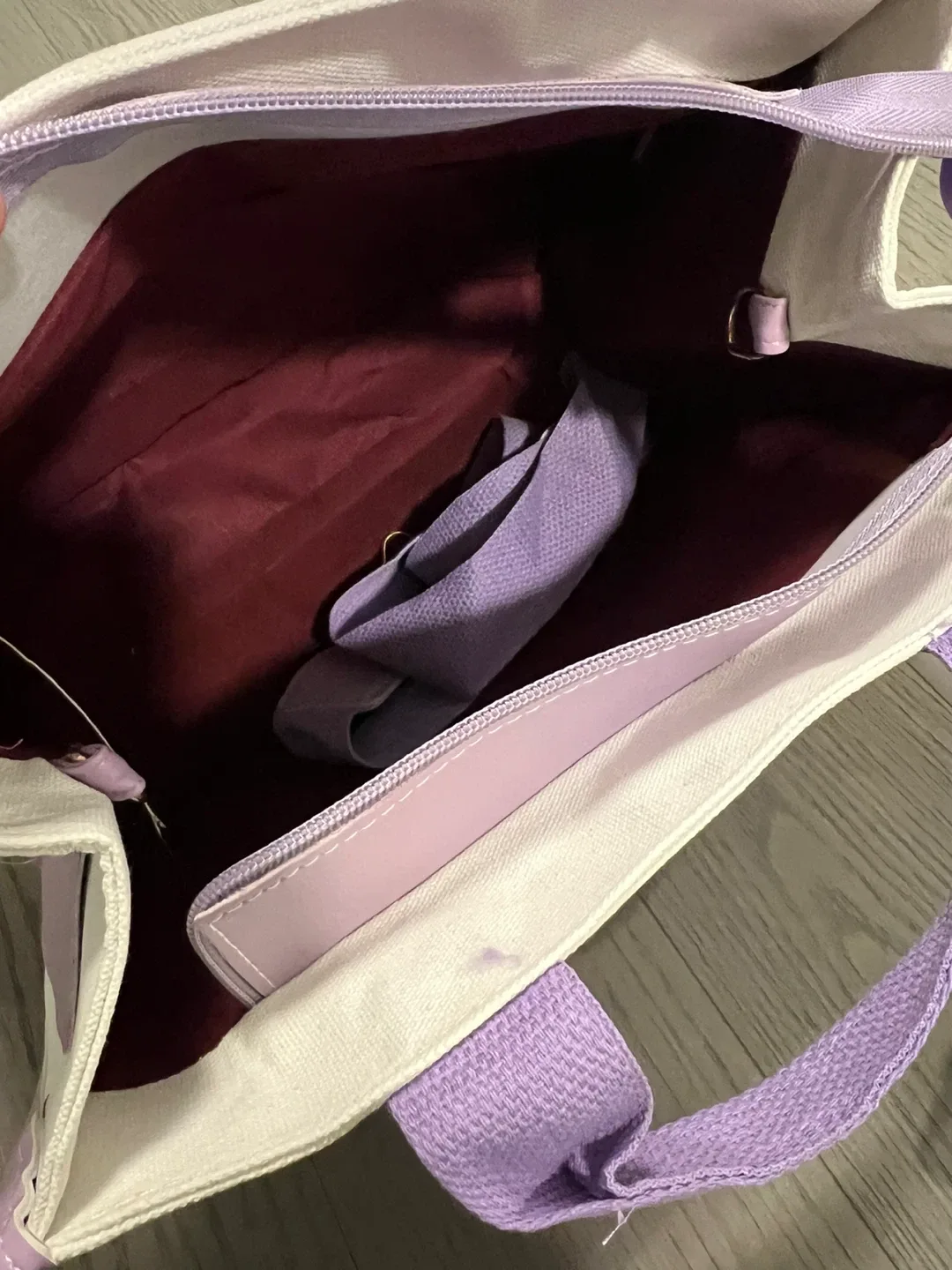 Purple & White Tote Bag image indicator(4)