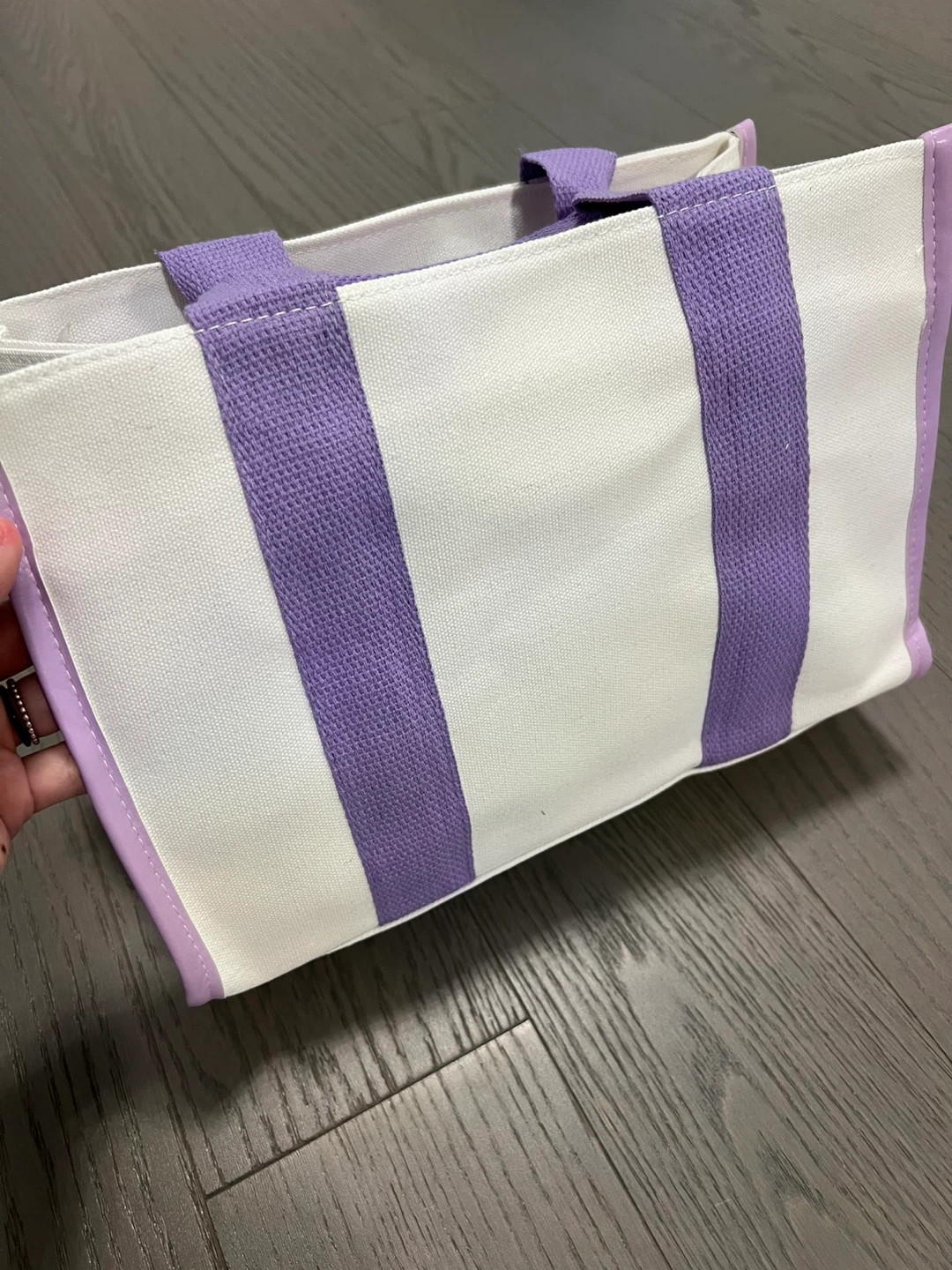 Purple & White Tote Bag