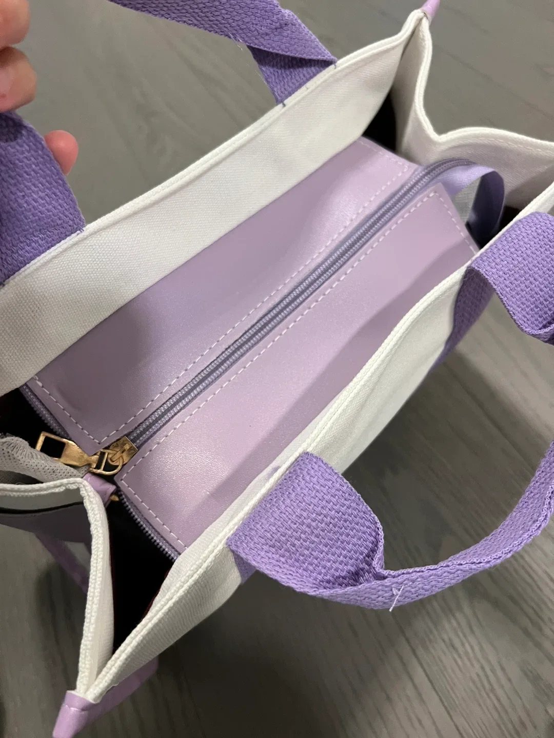 Purple & White Tote Bag image indicator(3)
