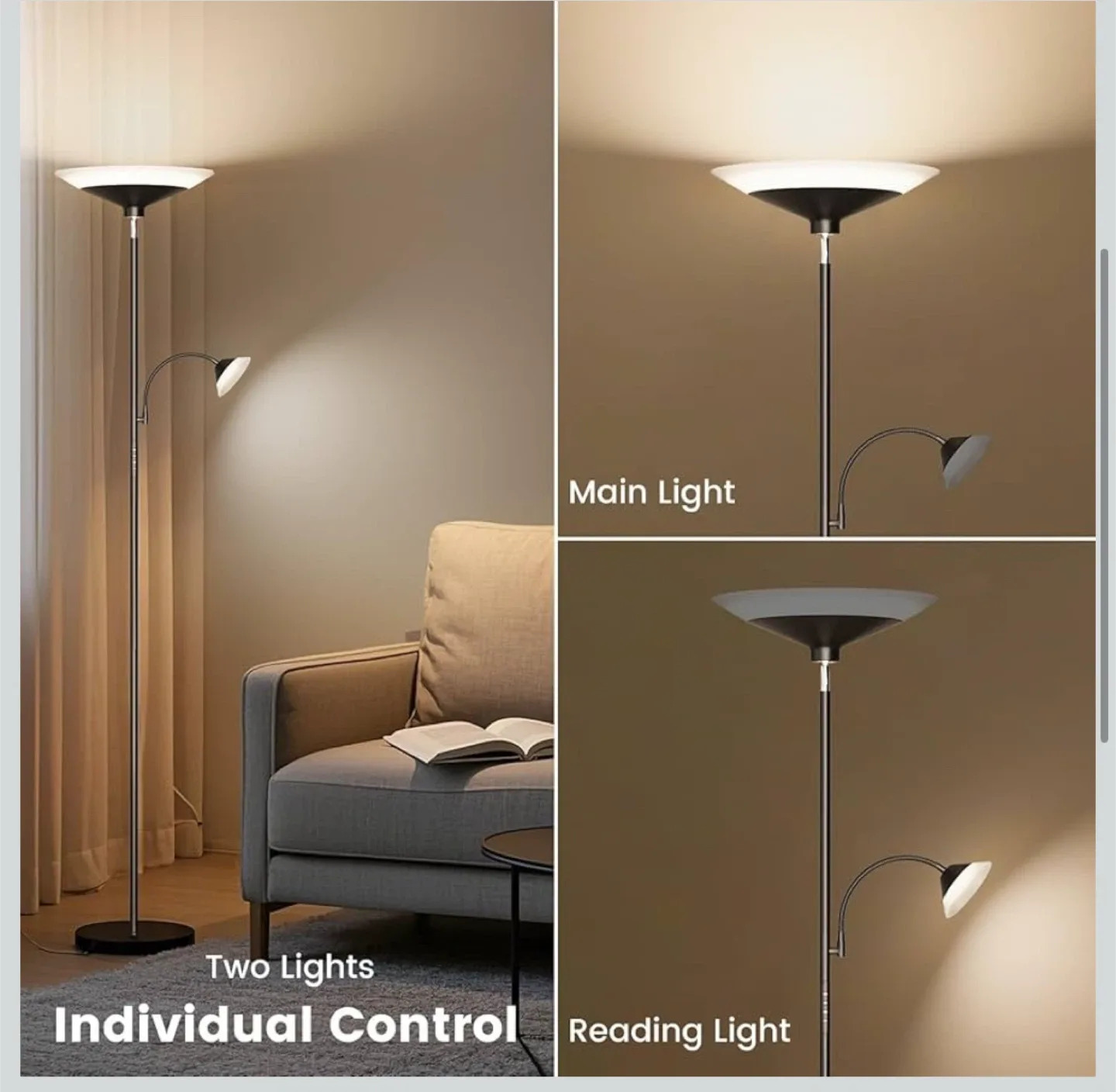 LED Floor Lamp with Reading Light & Remote image indicator(4)