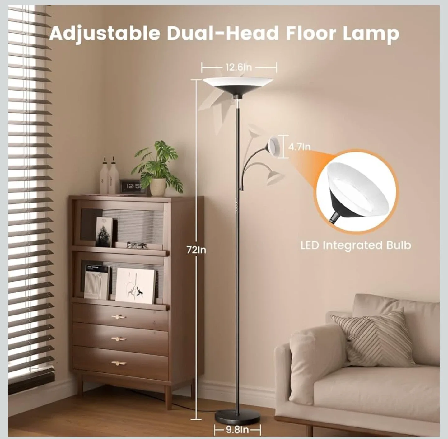 LED Floor Lamp with Reading Light & Remote image indicator(6)
