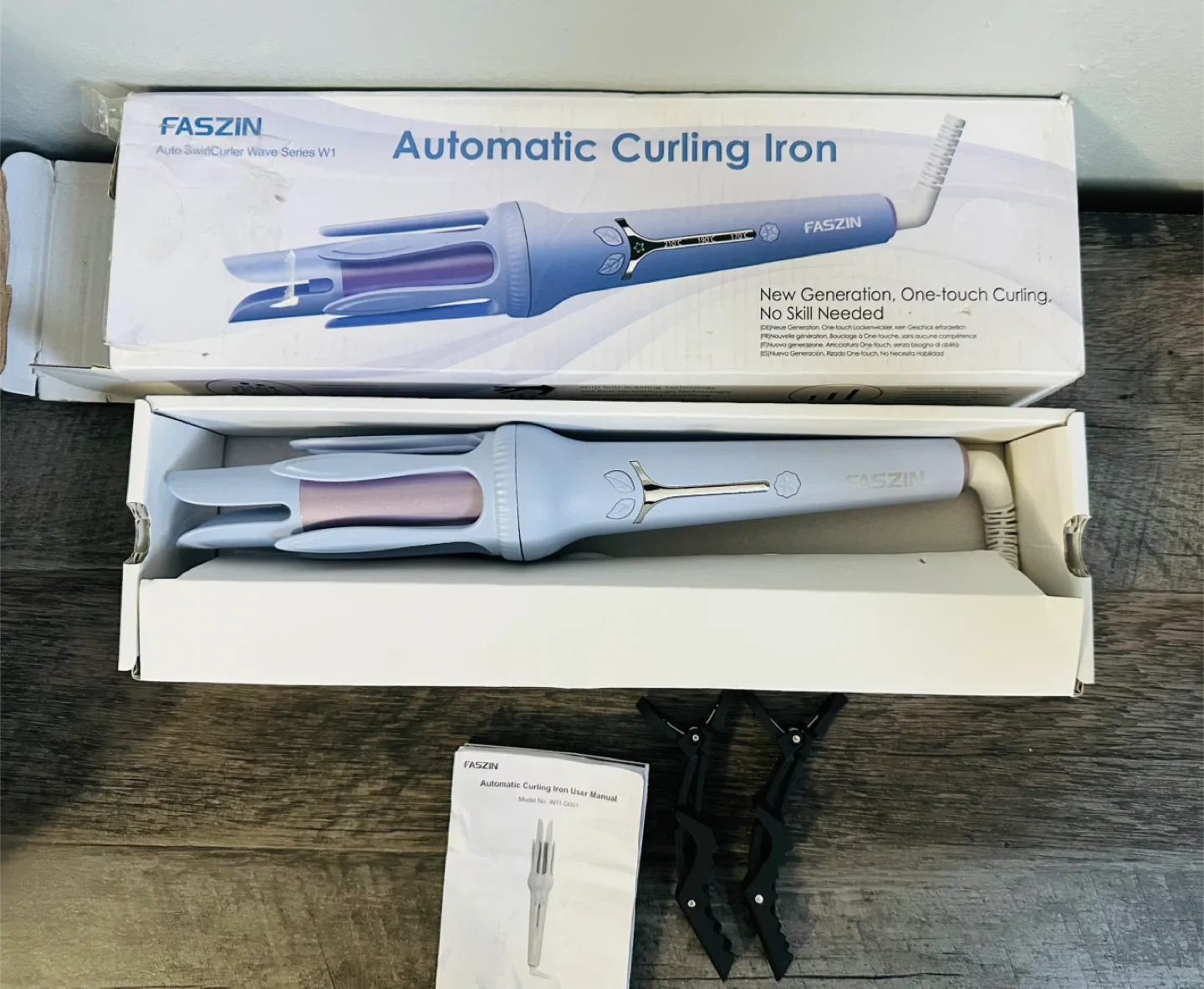 New! FASZIN Automatic Curling Iron, Light Purple