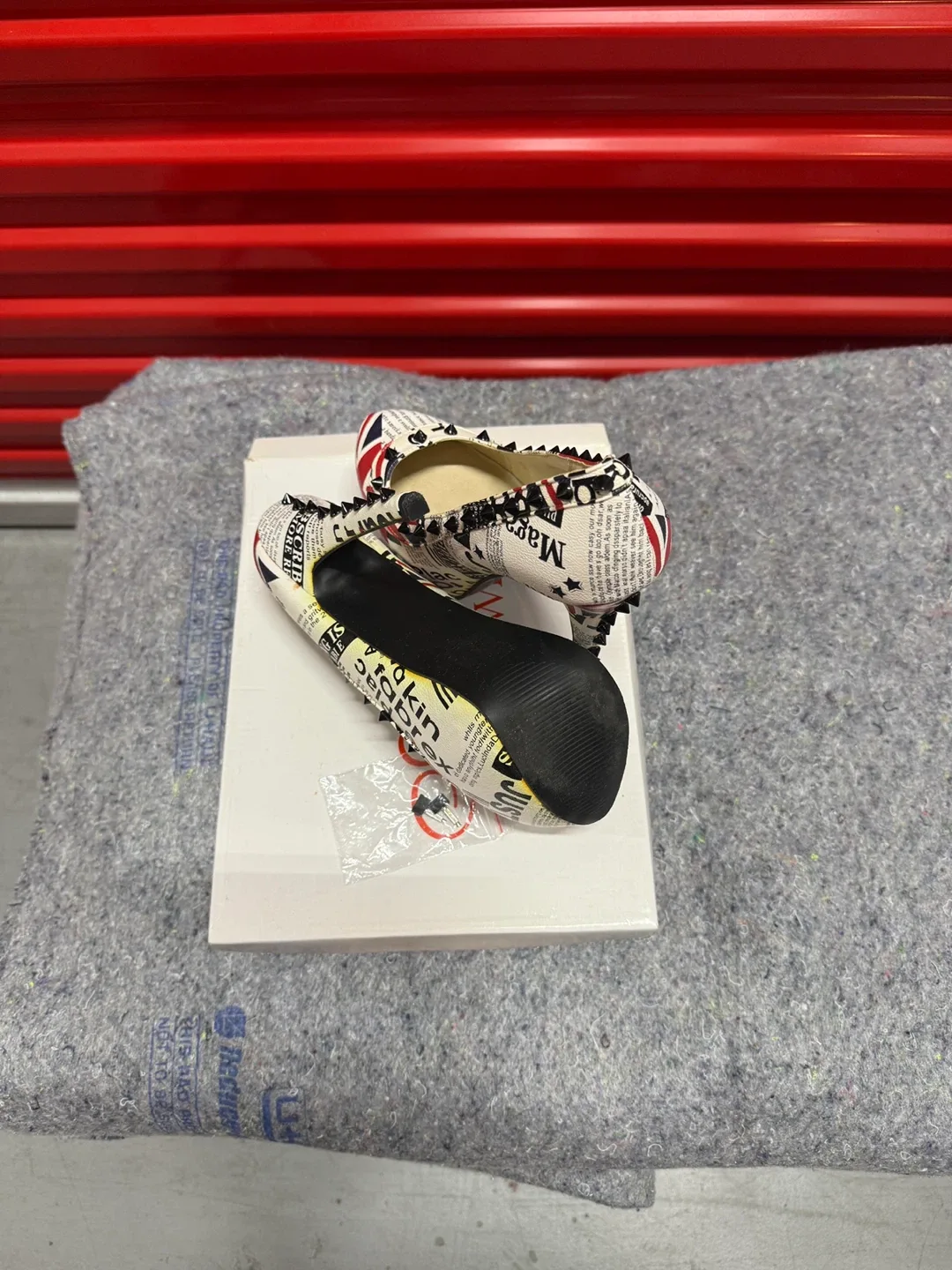 Pre-Loved Amiclubwear Newspaper Print Heels image indicator(2)