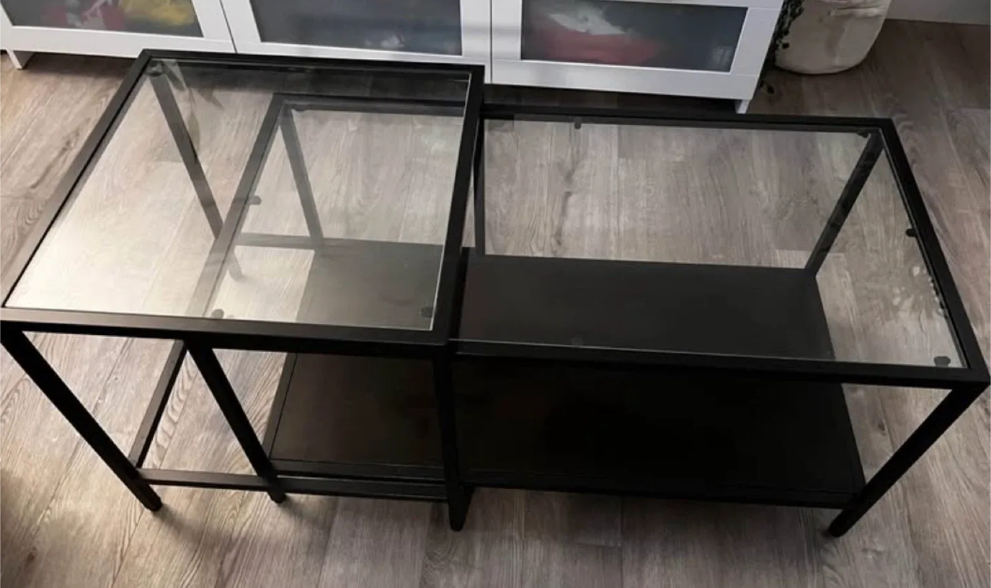 IKEA Vittsjo Nesting Coffee Tables - Black/Glass/Brown image indicator(3)