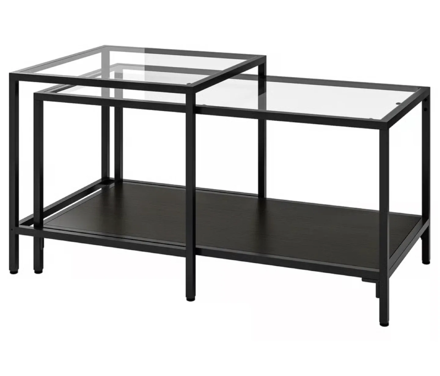 IKEA Vittsjo Nesting Coffee Tables - Black/Glass/Brown