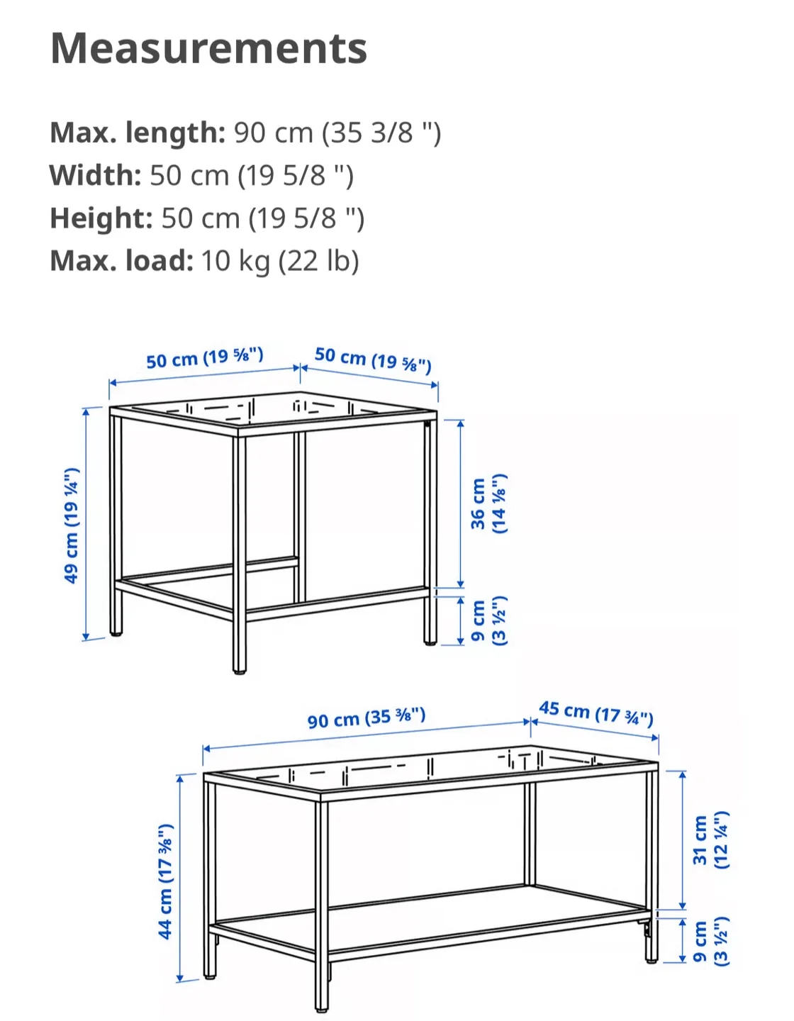 IKEA Vittsjo Nesting Coffee Tables - Black/Glass/Brown image indicator(2)