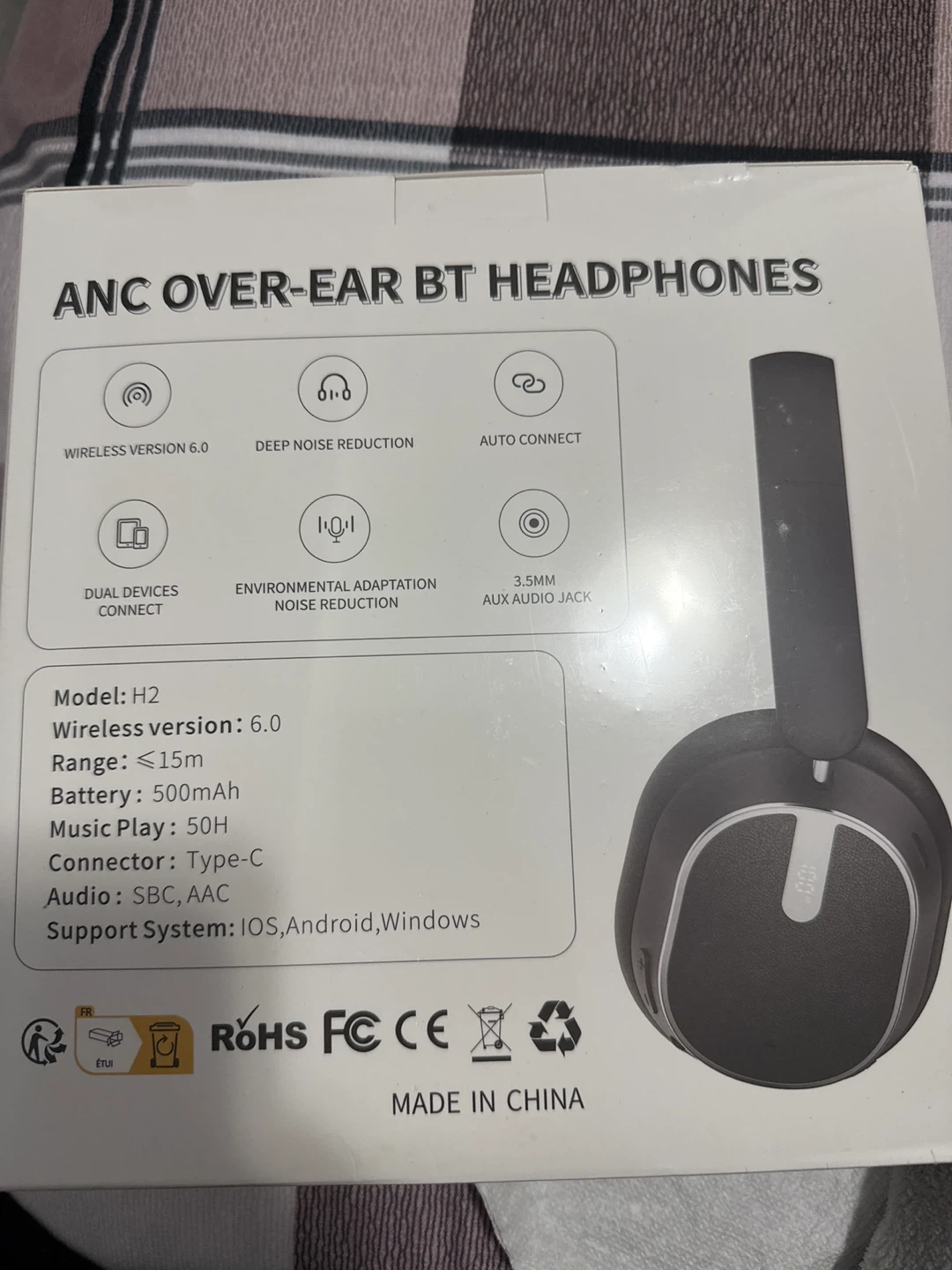 H2 ANC Over-Ear Wireless Headphones - New in Box! - photo 2