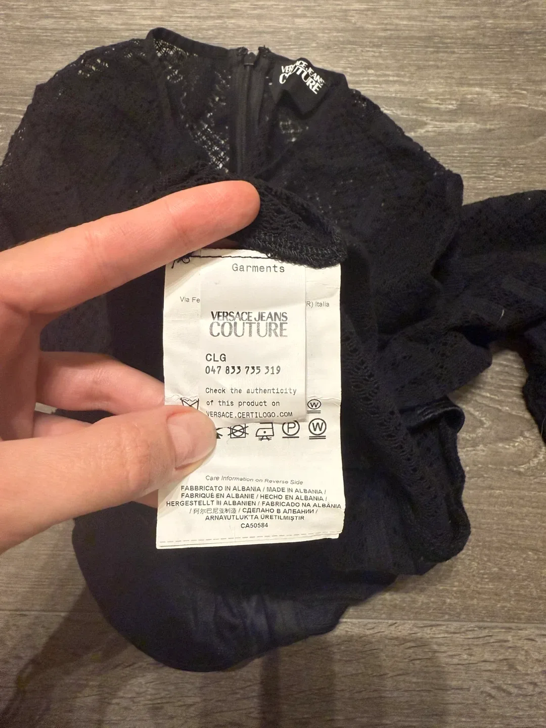 Versace Jeans Couture Black Lace Bodysuit Size 6 image indicator(6)