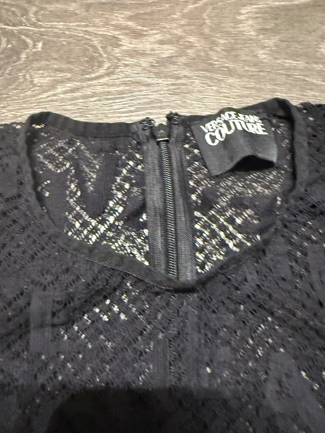 Versace Jeans Couture Black Lace Bodysuit Size 6 image indicator(5)