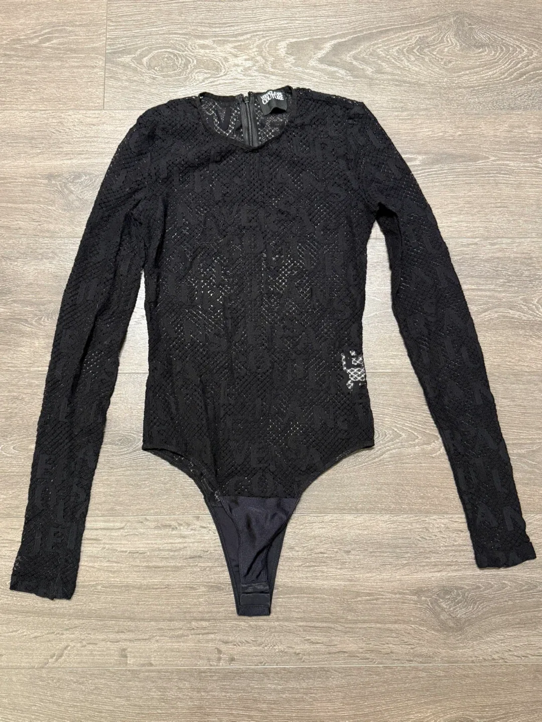 Versace Jeans Couture Black Lace Bodysuit Size 6