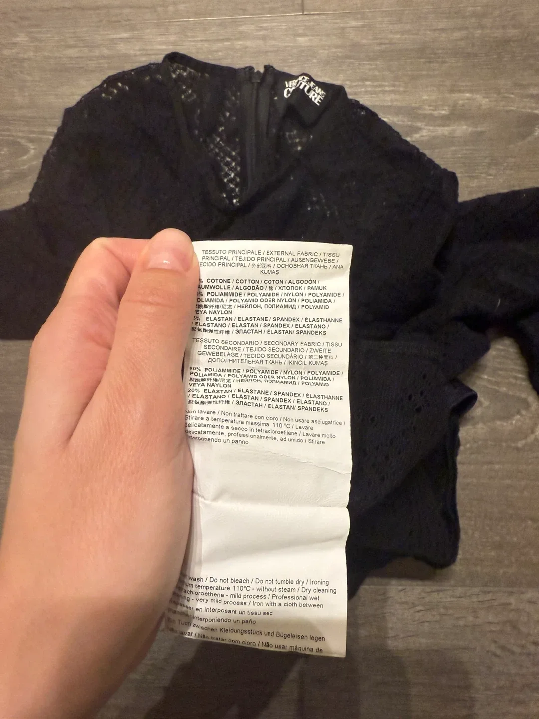 Versace Jeans Couture Black Lace Bodysuit Size 6 image indicator(8)