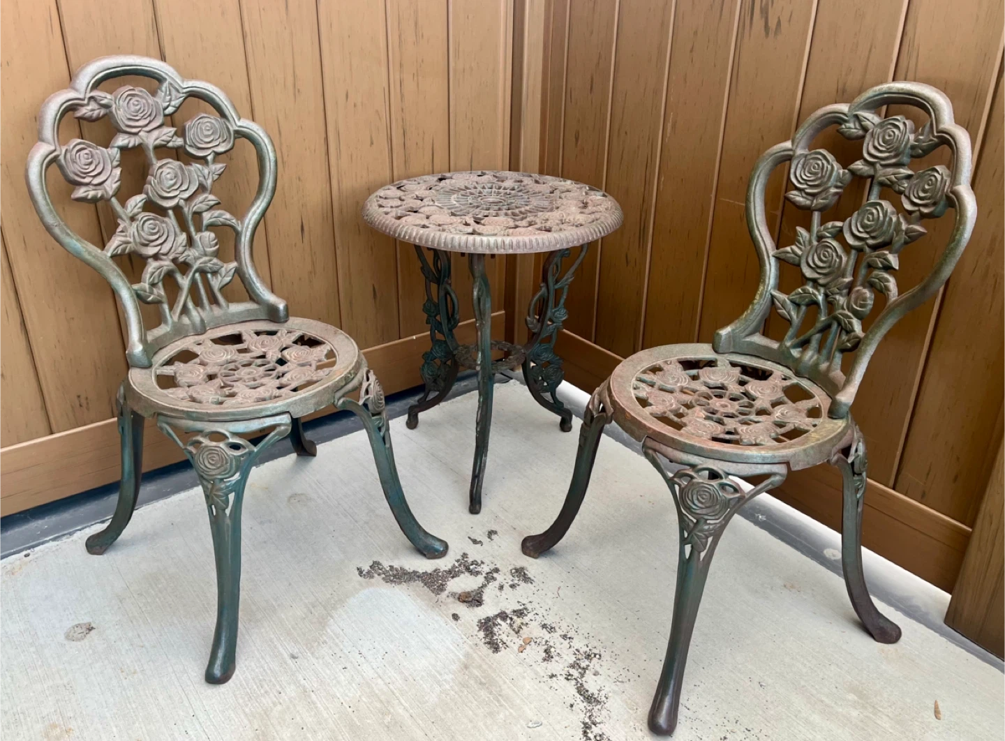 Vintage Iron Patio Set - Table and Chairs