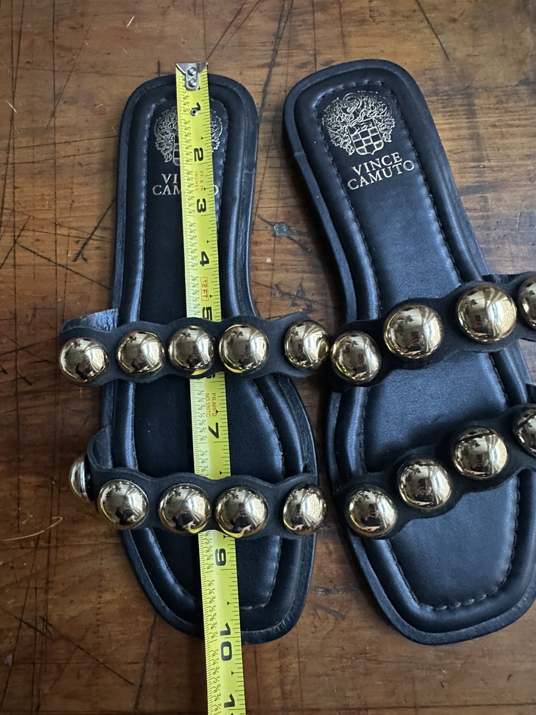 Vince Camuto Black Leather Slide Sandals Size 8.5 - photo 4