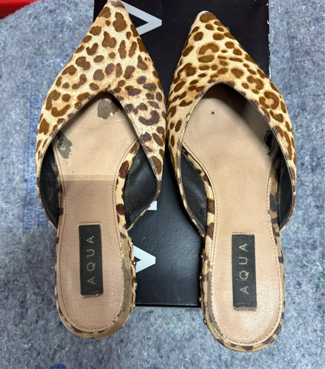 Pre-Loved AQUA Leopard Print Mules image indicator(3)