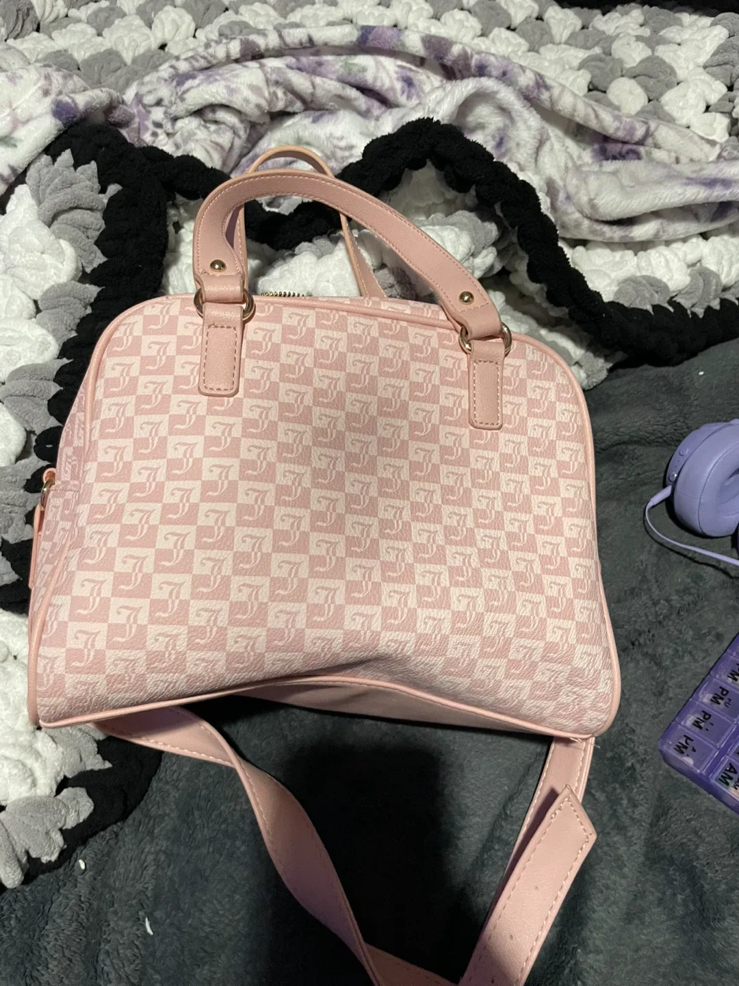 Juicy Couture Pink Checkered Satchel image indicator(3)