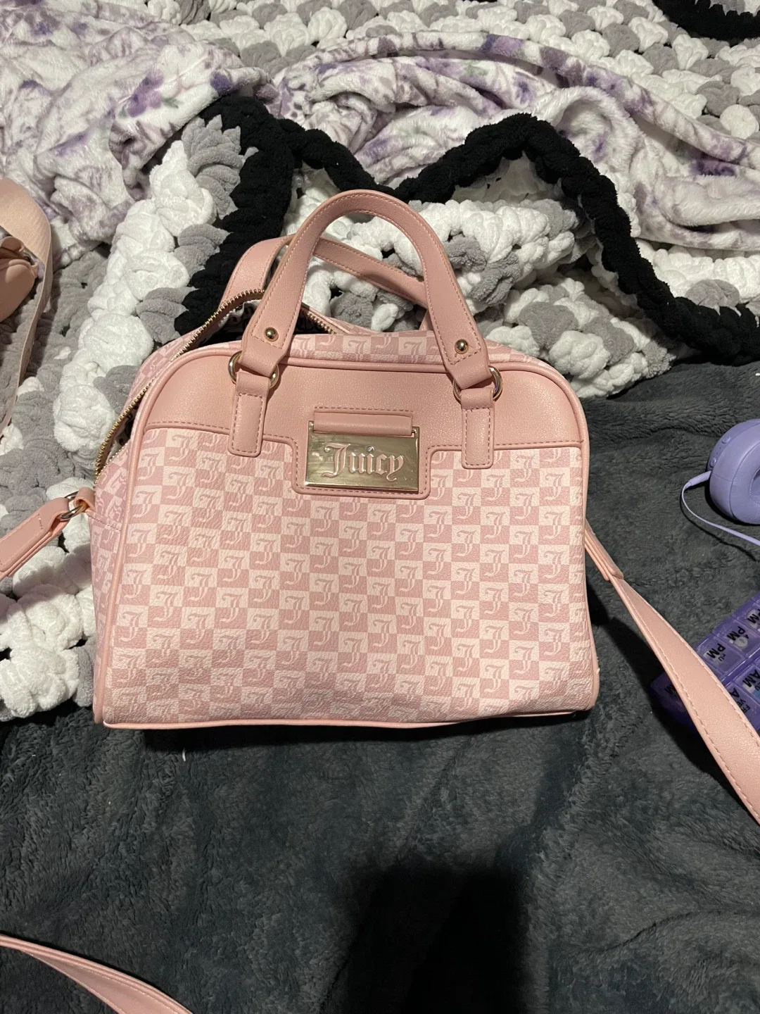 Juicy Couture Pink Checkered Satchel