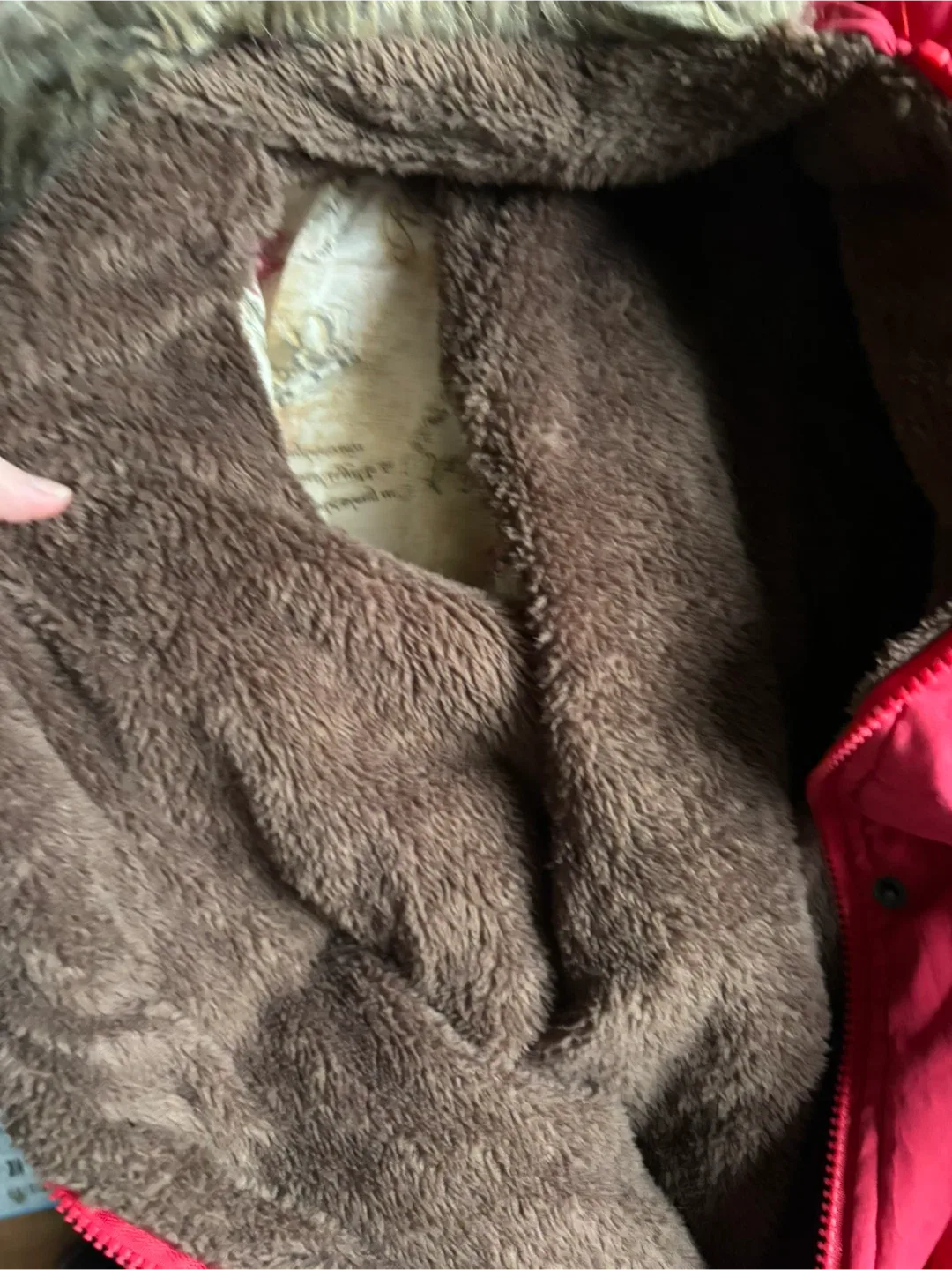 Red Winter Parka with Faux Fur Hood image indicator(3)