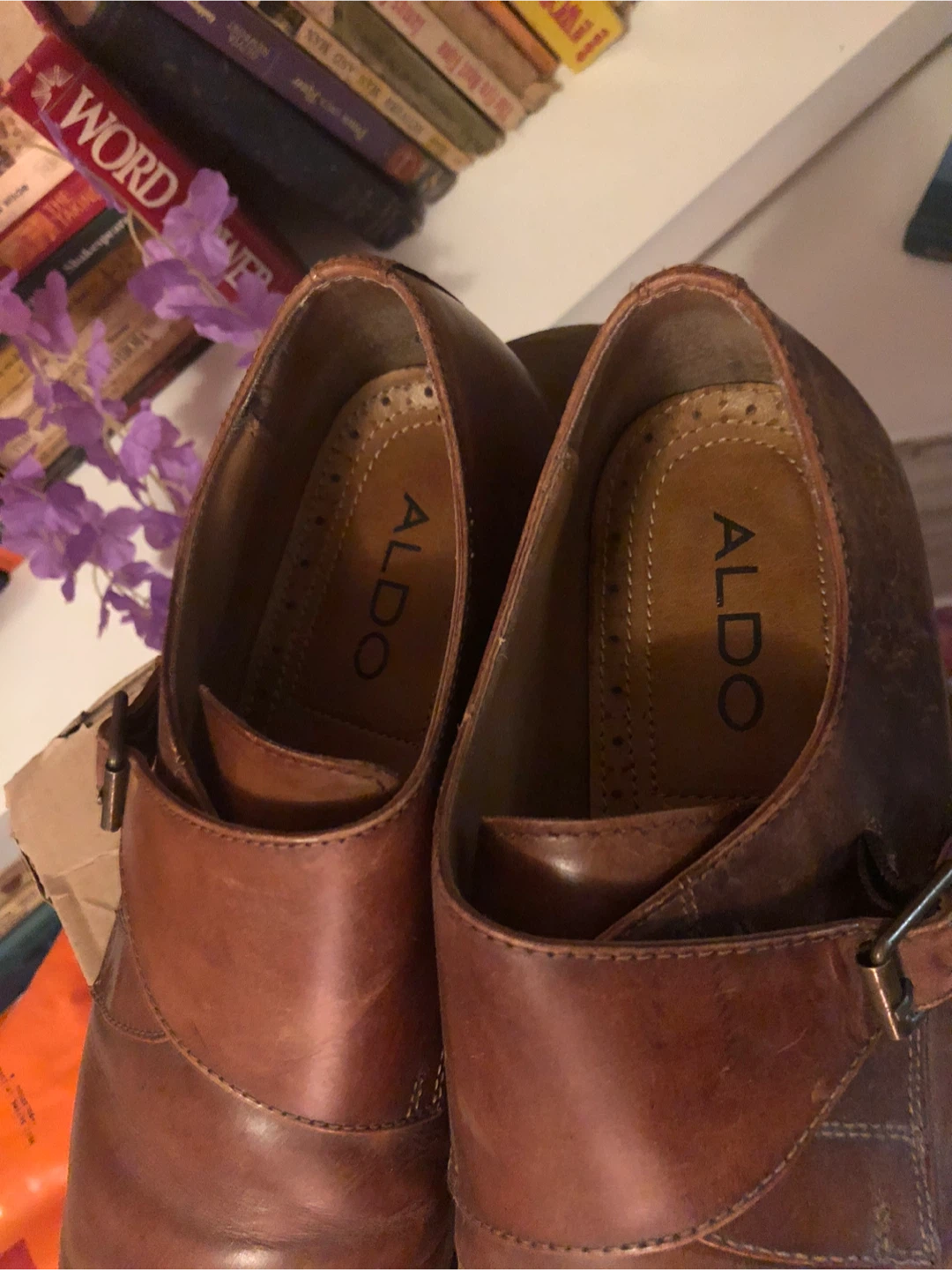 ALDO Brown Leather Monk Strap Dress Shoes - Size 11 - photo 2