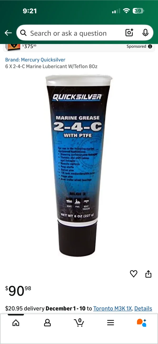 Quicksilver Marine Grease 2-4-C with PTFE thumbnail