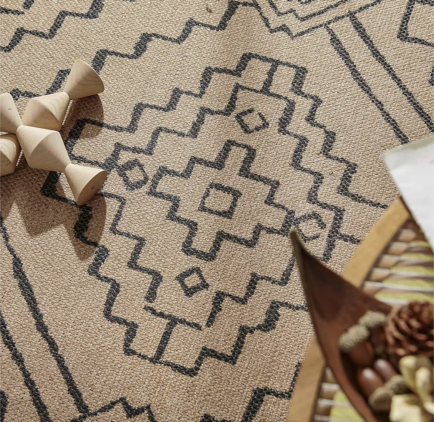 Boho Jute Rug 9x6 ft- Recycled Material, Machine Washable image indicator(4)