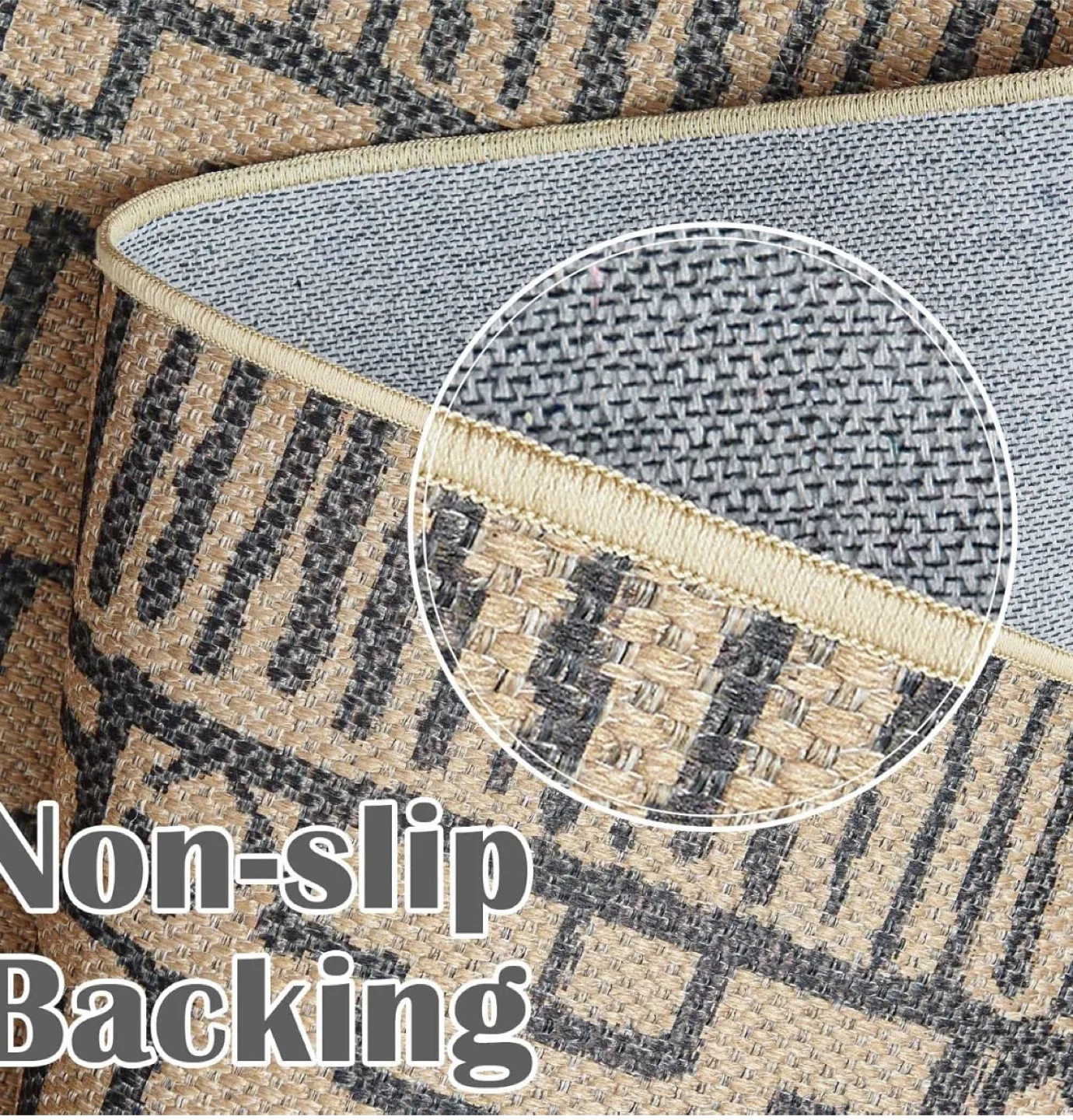 Boho Jute Rug 9x6 ft- Recycled Material, Machine Washable image indicator(7)