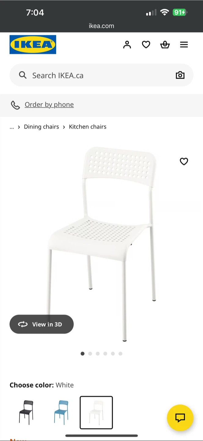 IKEA White Kitchen Chair