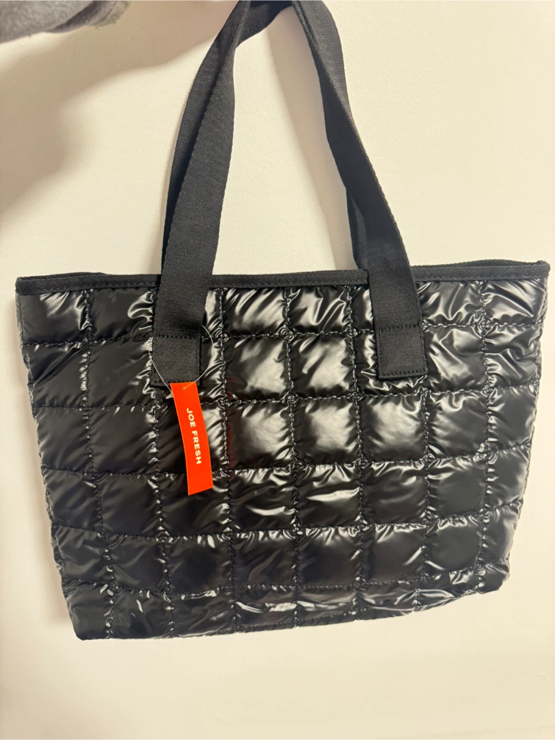 Joe Fresh Black Quilted Tote Bag - New!