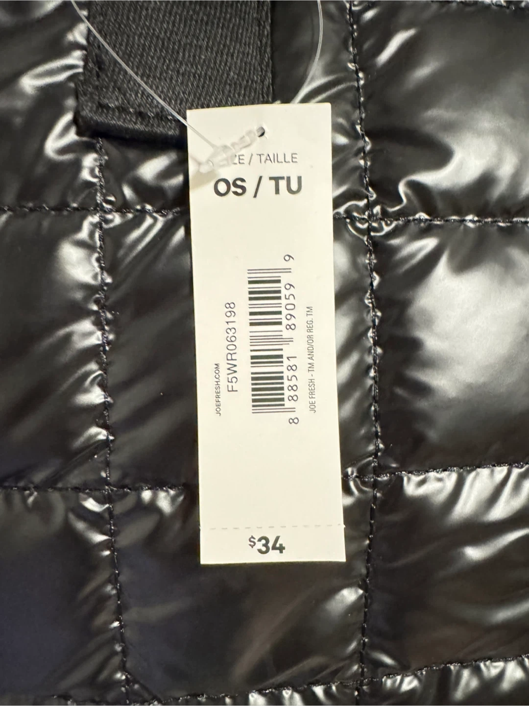 Joe Fresh Black Quilted Tote Bag - New! - photo 3
